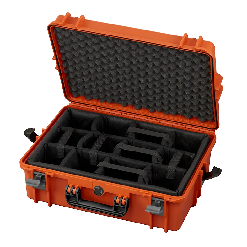 Open MAX camera case by Panaro with padded dividers