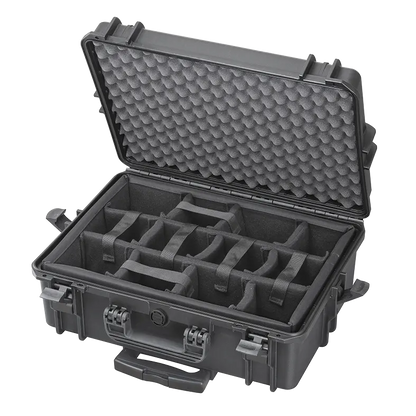 MAX505CAMTR Waterproof Camera Trolley Case by Panaro with Padded Dividers & Wheels – 55.5 × 42.8 × 21.1 cm